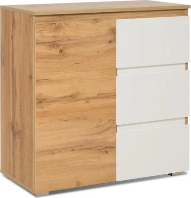 Produktbild von Kommode >Ravenna< in Honig-Eiche Weiß - 80x80x40cm (BxHxT)