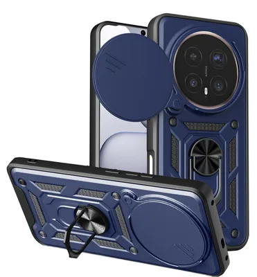 Produktbild von Outdoor Hülle Honor Magic 8 Pro Handyhülle Slide Kameraschutz Ringhalter Blau