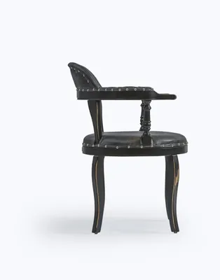 Produktbild von Luxus Design Polster Stuhl Polster Sitz Esszimmer Holz Stuhl mit Armlehnen