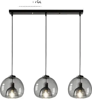 Produktbild von Deckenleuchte, modernes Design, vielseitige Beleuchtung, Raucht grau 3lampe Lang, warmes Licht