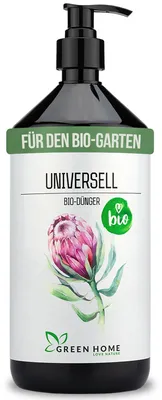 Produktbild von Green Home Love Nature Universal-Dünger 1 l, Pflanzendünger flüssig NPK 3+2+6 mit Dosierpumpe, für Zimmerpflanzen, Kräuter & Gartenpflanzen