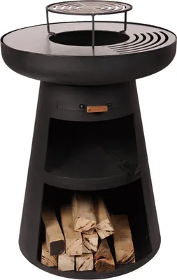Produktbild von Runder Grill mit runder Stahlplatte und Rost