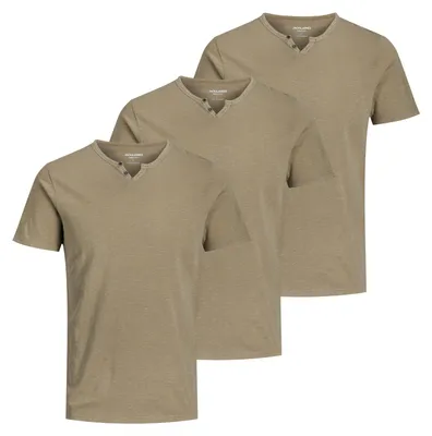 Produktbild von 3er Pack JACK & JONES Herren T-Shirts JJESPLIT Neck Tee SS