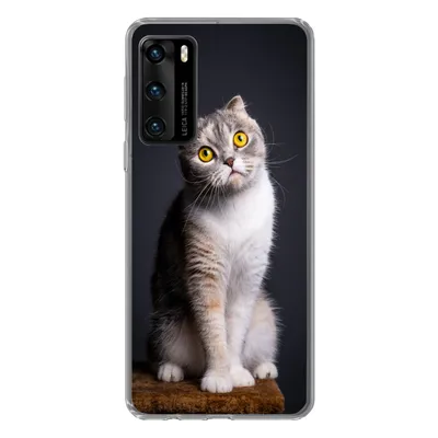 Produktbild von MuchoWow® Handyhülle Schutzhülle Hülle für Huawei P40 Katze - Augen - Licht Silikon Softcase Handy Hülle