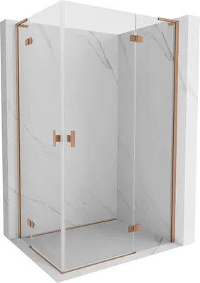 Produktbild von Mexen Mist-H L Duo Pendeltür-Duschkabine 80 x 115 cm, transparent, gebürstetes Kupfer - 8A5L-080L-115P-65-00