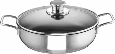 Produktbild von Schulte-Ufer Schmorpfanne Edena mit Deckel, Green Life, Edelstahl 18/10, Silbern / Schwarz, 32 cm, 6877-983-32