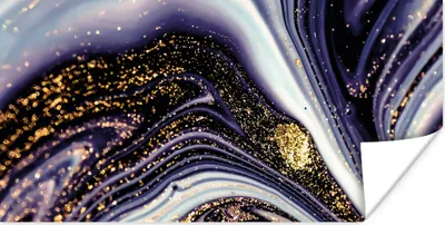 Produktbild von MuchoWow® Poster Marmor - Lila - Luxus - Marmoroptik - Glitzer 40x20 cm - Poster für die Wand - Poster Schlafzimmer