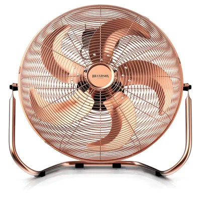 Produktbild von Brandson Windmaschine 50 cm, Bodenventilator im Retro Stil, Ventilator, Standventilator, hoher Luftdurchsatz, 120W, Kupfer, Preisträger 2025, robuster Stand, stufenlos neigbar,