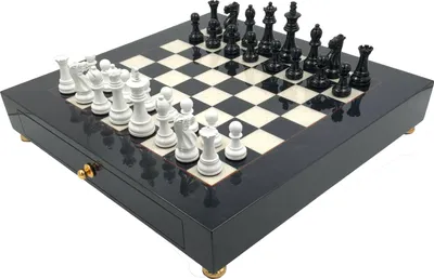 Produktbild von s italienisches Schachspiel: Kollektion „Classico“ & Brett aus Bruyèreholz, 42 x 42 cm