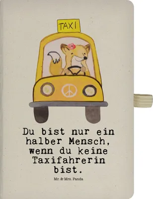 Produktbild von Mr. & Mrs. Panda Kladde Taxifahrerin Herz - Transparent - Geschenk, Notizbuch A5, Skizzenbuch, Adressbuch, Reisetagebuch