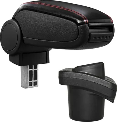 Obrázok produktu pre Loketná opierka stredová MAL COMPLETE SET kožená čierna červená pre Citroen C2 03-09