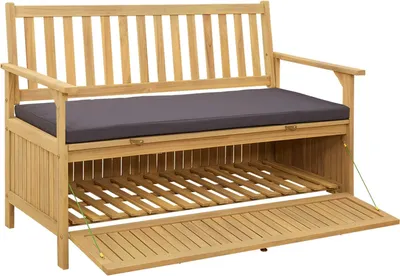 Obrázek produktu pro vidaXL Lavice s úložným prostorem a polštářem 120 x 63 x 84 cm