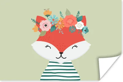Produktbild von MuchoWow® Poster Fuchs - Sommer - Krone 30x20 cm - Plakate - Print