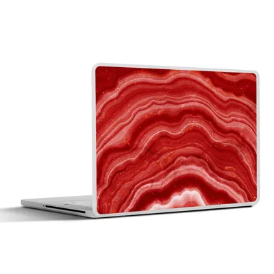 Produktbild von MuchoWow® Laptop Aufkleber Sticker Cover Achat - Rot - Edelstein - Abstrakt 31x22.5 cm - Laptop-Deko