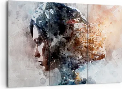 Produktbild von Bild auf Leinwand - Leinwandbild - Frau Abstraktion - 105x70cm - Wand Bild - Wanddeko - Wandbilder - Leinwanddruck - Bilder - Kunstdruck - Wanddekoration - Leinwand bilder - Wandkunst - CE105x70-3956