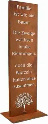 Produktbild von Rostikal Gartendeko Familien Spruch Schild 1 m Rostdeko für Garten und Wohnzimmer