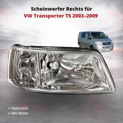 Produktbild von Scheinwerfer Frontscheinwerfer Rechts für VW Transporter T5 2003–2009 | elektrisch | OEM 7H1941016S
