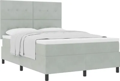 Obrázek produktu pro Postel s boxspringem s matrací Světle šedá 140 x 190 cm samet