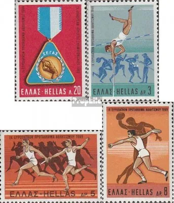 Produktbild von Briefmarken Griechenland 1969 Mi 1006-1009 (kompl.Ausg.) postfrisch Leichtathletikmeisterschaften