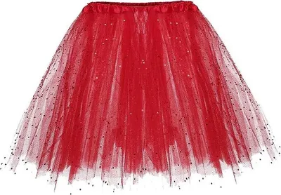 Obrázek produktu pro Dámská sukně z tylu, klasický styl tutu, elastická sukně z tylu v červené barvě, sukně pro párty v stylu 80. let, krátká sukně ve stylu dirndl vhodná pro tanec a balet, slavnostní sukně pod šaty, vhodná pro kostýmy a baletní oděvy