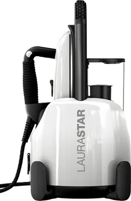 Produktbild von Laurastar LIFT PURE White Dampfgenerator, Aluminiumsohle, 2200 Watt, 3,5 Bar, 3 min Aufheizzeit, Hochdruckdampf, Vertikaldampf, Anti-Kalk, Abschaltautomatik