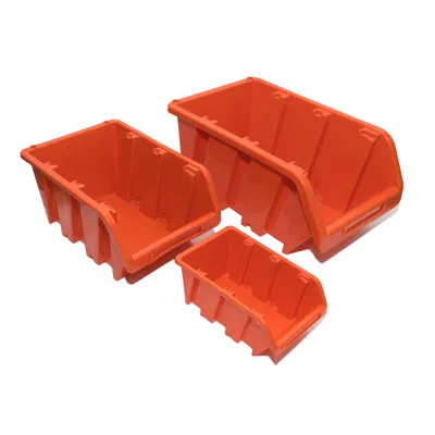 Zdjęcie produktu dla Plastikowe pudełko w kolorze pomarańczowym w różnych rozmiarach, Pudełka do przechowywania: NP8 - 120 x 195 x 90 mm