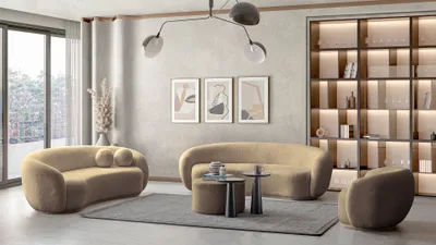 Produktbild von Couchgarnitur BOHNE :  3+3+1+1 / Farbe: Braun