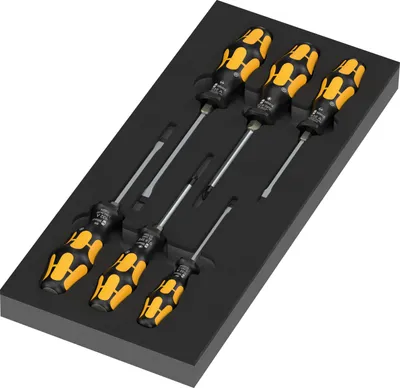 Produktbild von Wera 97113 Schaumstoffeinlage Kraftform Schraubmeißel Serie 900 Set 2 mit Werkzeug 7-tlg.