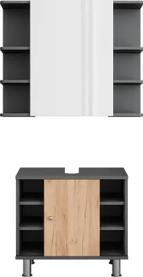 Produktbild von Badmöbel-Set Vicco Fynn Anthrazit/Goldkraft Eiche 2 Teile, Model 54711