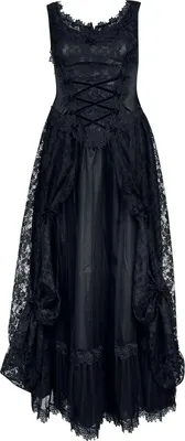 Produktbild von Sinister Gothic Langes Kleid Damen Gothic Longdress schwarz/rosa M