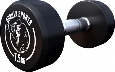 Produktbild von GORILLA SPORTS® Kurzhanteln - Einzeln, 7,5 kg, Gummi, Gusseisen Kern, rutschfeste, gerändelte Griffe, Schwarz - Rundhanteln, Gewichte, Hantelset, Kurzhantelset, Dumbbells