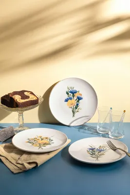Productafbeelding van Hermia Concept, hoogwaardige set van 6 dessertborden, gemaakt van 100% porselein, diameter 20 cm