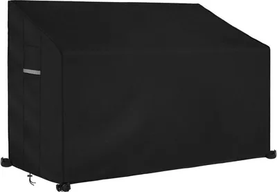 Image de Dokon Couverture de banc de jardin 2 places 600D Oxford Tissu Noir