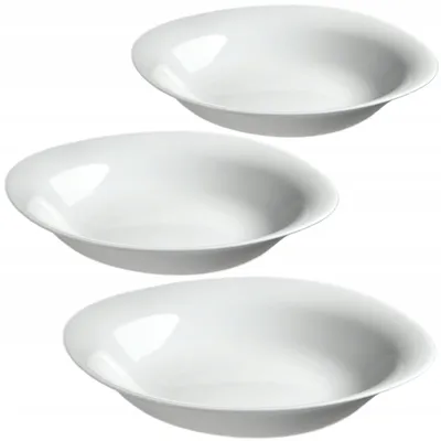 Obrázek produktu pro KADAX Polévkový talíř "Prinier", Polévková mísa, Bílý hluboký talíř, 23 cm, 3 kusy