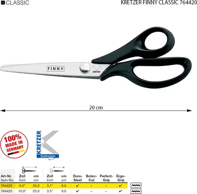 Obrázok produktu pre Univerzálne entlovacie nožnice KRETZER FINNY CLASSIC 764420
