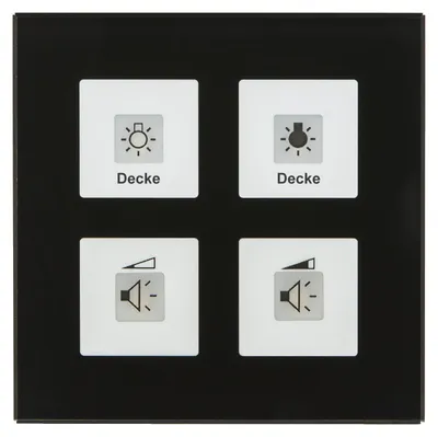 Immagine prodotto di MDT BE-GT04S.01 Pulsante in vetro Plus 4-gang nero (BE-GT04S.01)