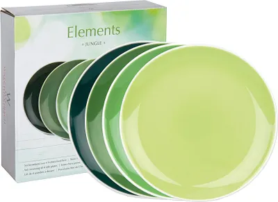 Produktbild von WAECHTERSBACH 41 5 973 1000 Elements Frühstücksteller Jungle, Bone China Porzellan, Ø 19 cm, grün (4er Pack)