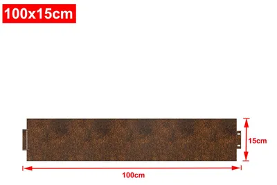 Image de Bordure de jardin flexible en bitume d'acier, de couleur rouille, longueur 15 mètres, hauteur 15 cm