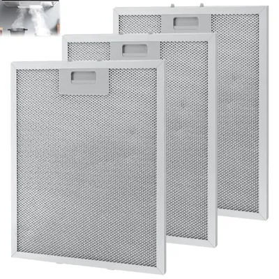 Imagen del producto de 3 filtros de grasa metálicos para campana extractora, de aluminio de 5 capas