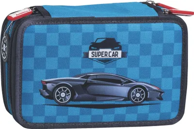 Produktbild von Schülerer-Etui 3 Reissverschlüsse Supercar2 Packung mit 3 Stück