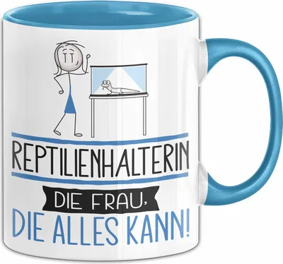 Produktbild von Reptilienhalterin Geschenk Tasse Becher Die Frau Die Allen Kann Geschenkidee für eine Reptilienhalterin Lustig (Blau)