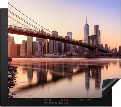 Produktbild von KitchenYeah© Herdabdeckplatte New York - Brooklyn - Brücke , 58x51cm, Küche Deko, Glaskeramikkochfeld Herdabdeckung, Abdeckplatte fùr Kochfeld