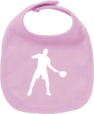 Produktbild von Huuraa Uni Babylatz Tennis Silhouette Geschenk Babypink Bio Baumwolle Tennis Mitbringsel