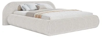Produktbild von Selsey Shels Low – Polsterbett 180x200, Breitcord, Hellgrau