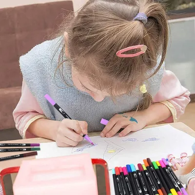 Produktbild von Dual Brush Pen Set mit 72 Farben für kreative Kunstwerke - Filzstifte für Bullet Journals, Kalligrafie und Schreiben