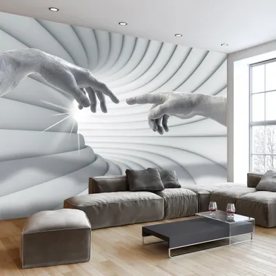 Produktbild von Fototapete selbstklebend Abstrakt 294x210 cm Tapete Wandtapete Wandbilder Klebefolie Dekofolie Tapetenfolie Wand Dekoration Wohnzimmer - 3d Effekt Hände Design f-A-0366-a-d
