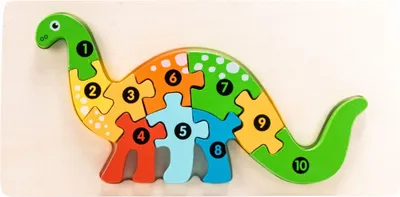 Produktbild von Holzpuzzle Dino mit Zahlen von 1 bis 10- 3915