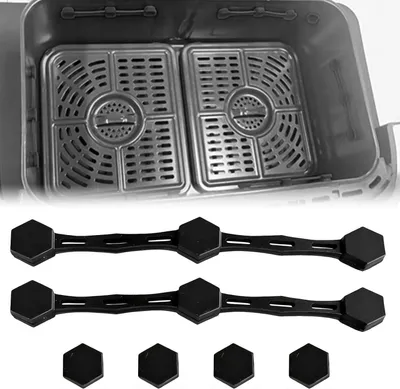 Produktbild von 2 Silikonmagnete für Airfryer Backpapier, Magnet für Heißluftfritteuse, 11,8 cm und 1,6 cm, Schwarz