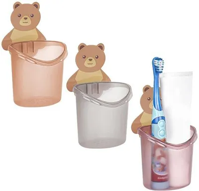 Obrázok produktu pre Plastový držiak na zubnú kefku do kúpeľne, samolepiaci, balenie po 3 kusoch