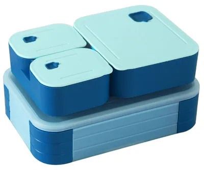 Produktbild von Lunchbox mit Fächern – 1100 ml Lunchbox für Kinder – Auslaufsichere Lunchbox mit Fächern – 3-in-1 Bento-Box für die Schule – Stapelbare Snackbox mit Deckel, BPA-frei